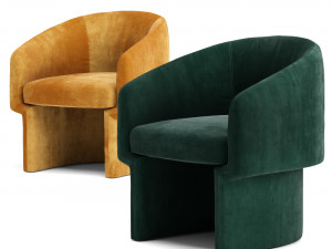 silver orchid lyell velvet accent chair 3D Model