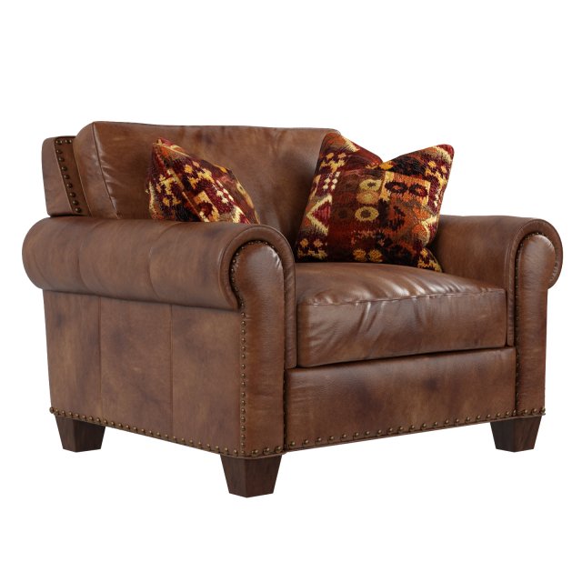 silverado caramel brown leather chair Modelo 3D .c4d .max .obj .3ds .fbx .stl .blend 