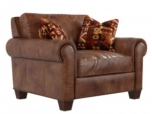 silverado caramel brown leather chair 3D Model