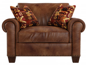 silverado caramel brown leather chair Modelo 3D