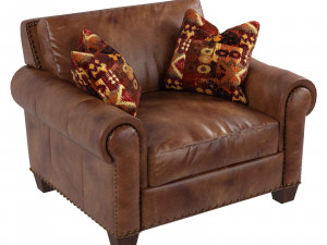 silverado caramel brown leather chair Modelo 3D