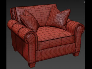 silverado caramel brown leather chair Modelo 3D