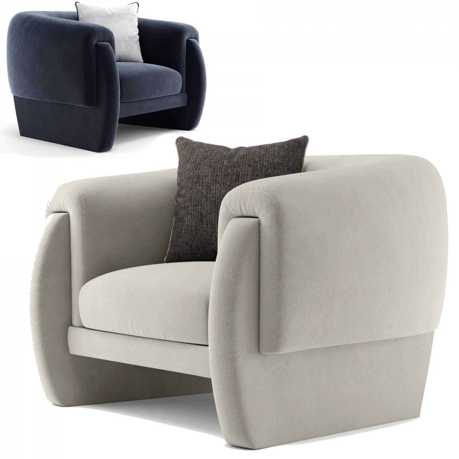 munna luke armchair 3D Model .c4d .max .obj .3ds .fbx .stl .blend 