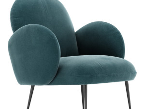 Made Bonnie Armchair blue velvet 3D Model