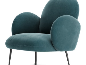 Made Bonnie Armchair blue velvet 3D Model