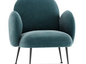 Made Bonnie Armchair blue velvet 3D Model