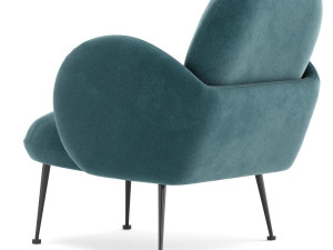 Made Bonnie Armchair blue velvet 3D Model