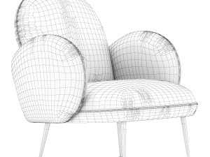 Made Bonnie Armchair blue velvet 3D Model