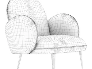 Made Bonnie Armchair blue velvet 3D Model