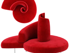 Диван Татлін червоний 3D Модель