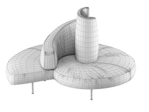 Tatlin sofa red 3D Model