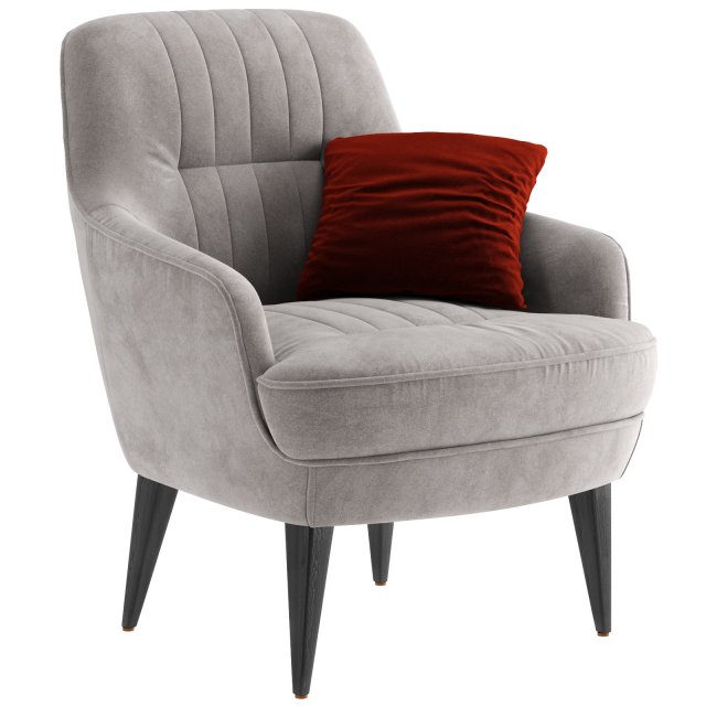 Caravel Armchair velvet and leather 3D Модель .c4d .max .obj .3ds .fbx .stl .blend 