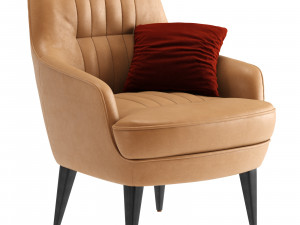 Caravel Armchair velvet and leather 3D Модель