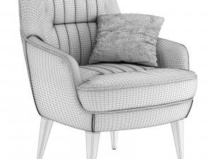 Caravel Armchair velvet and leather 3D Модель