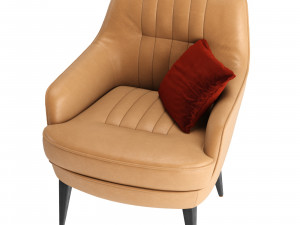Caravel Armchair velvet and leather 3D Модель