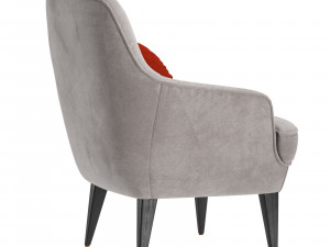 Caravel Armchair velvet and leather 3D Модель
