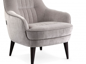 Caravel Armchair velvet and leather 3D Модель