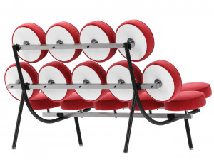 Herman Miller Nelson Marshmallow red velvet Sofa 3D Model