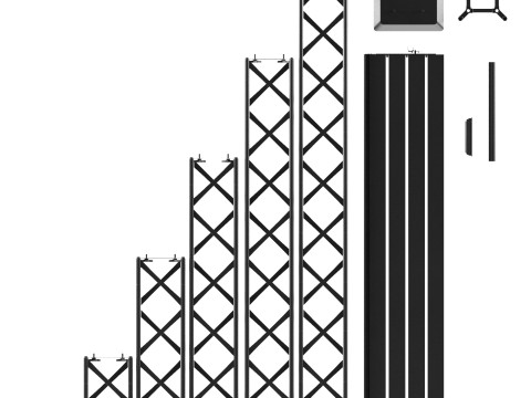 Origami Seg Truss Island E parts 3D Model