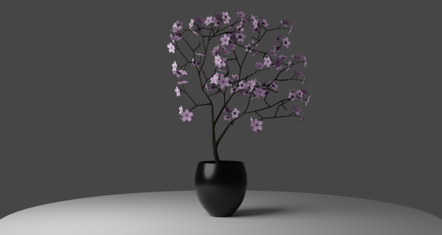 pink blossom cherry 3D Модель .c4d .max .obj .3ds .fbx .stl .blend 