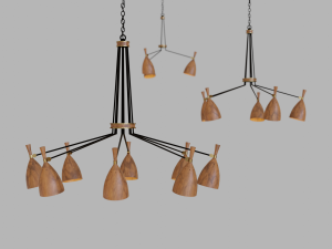 chandelier set - utopia acacia wood - corbett lighting 3D Модель
