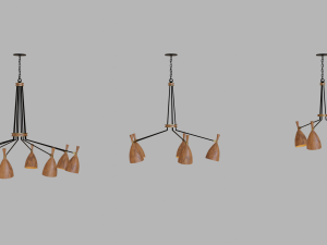 chandelier set - utopia acacia wood - corbett lighting 3D मॉडल