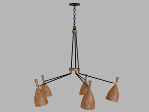 chandelier set - utopia acacia wood - corbett lighting 3D मॉडल