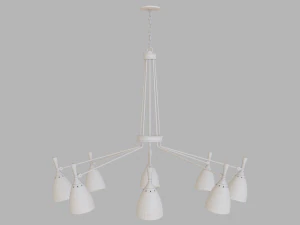 chandelier set - utopia acacia wood - corbett lighting 3D Model