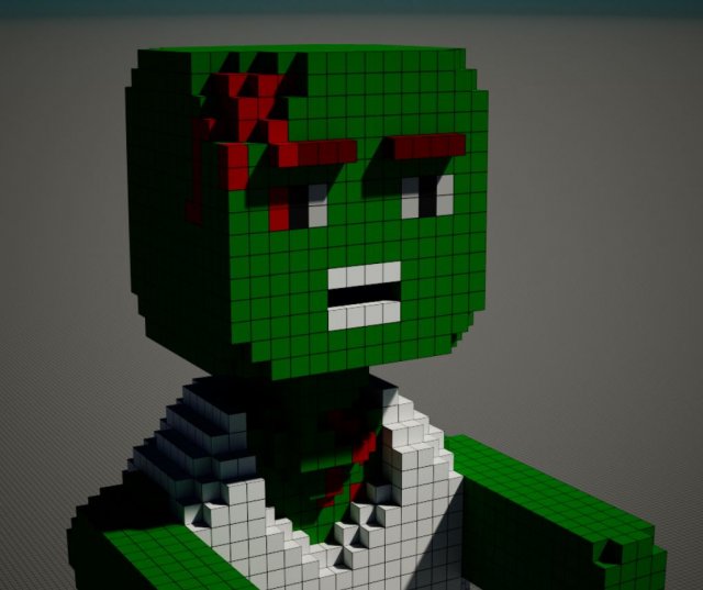 voxel art zombi 3D Model .c4d .max .obj .3ds .fbx .stl .blend 