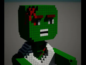 복셀 아트 좀비 3D 모델