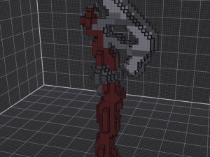 voxel art style axe 3D Model