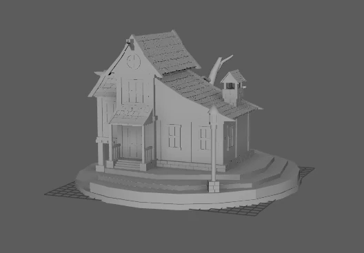 an old home 3D Print Model .c4d .max .obj .3ds .fbx .stl .blend 