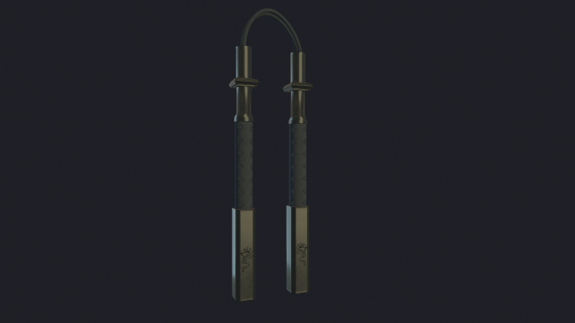 dragon nunchucks 3D 模型 .c4d .max .obj .3ds .fbx .stl .blend