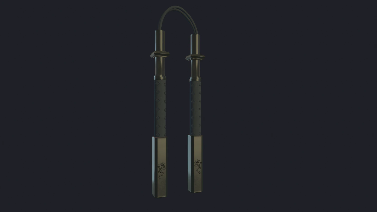 dragon nunchucks 3D Model .c4d .max .obj .3ds .fbx .stl .blend 