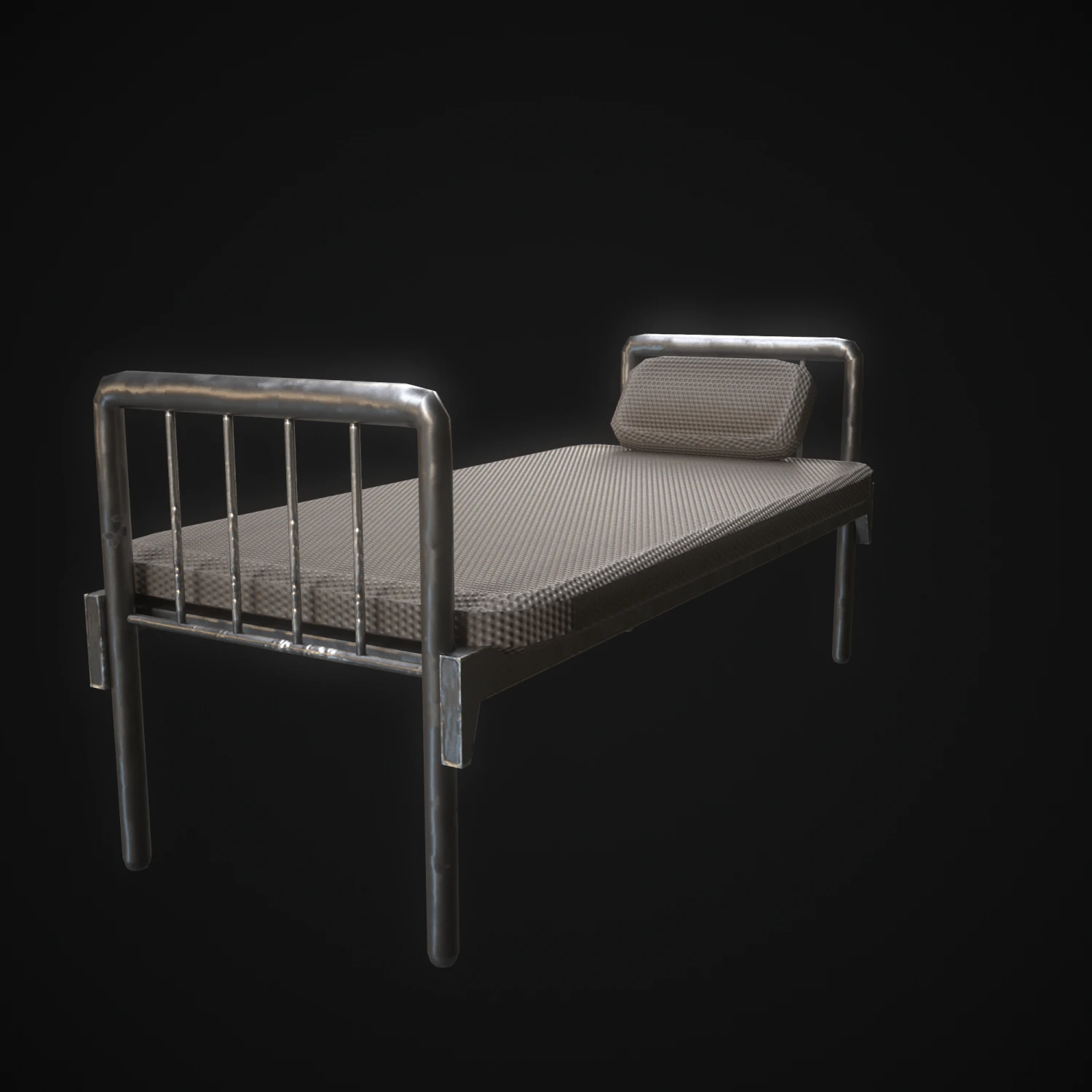 old hospital bed 3D Model .c4d .max .obj .3ds .fbx .stl .blend
