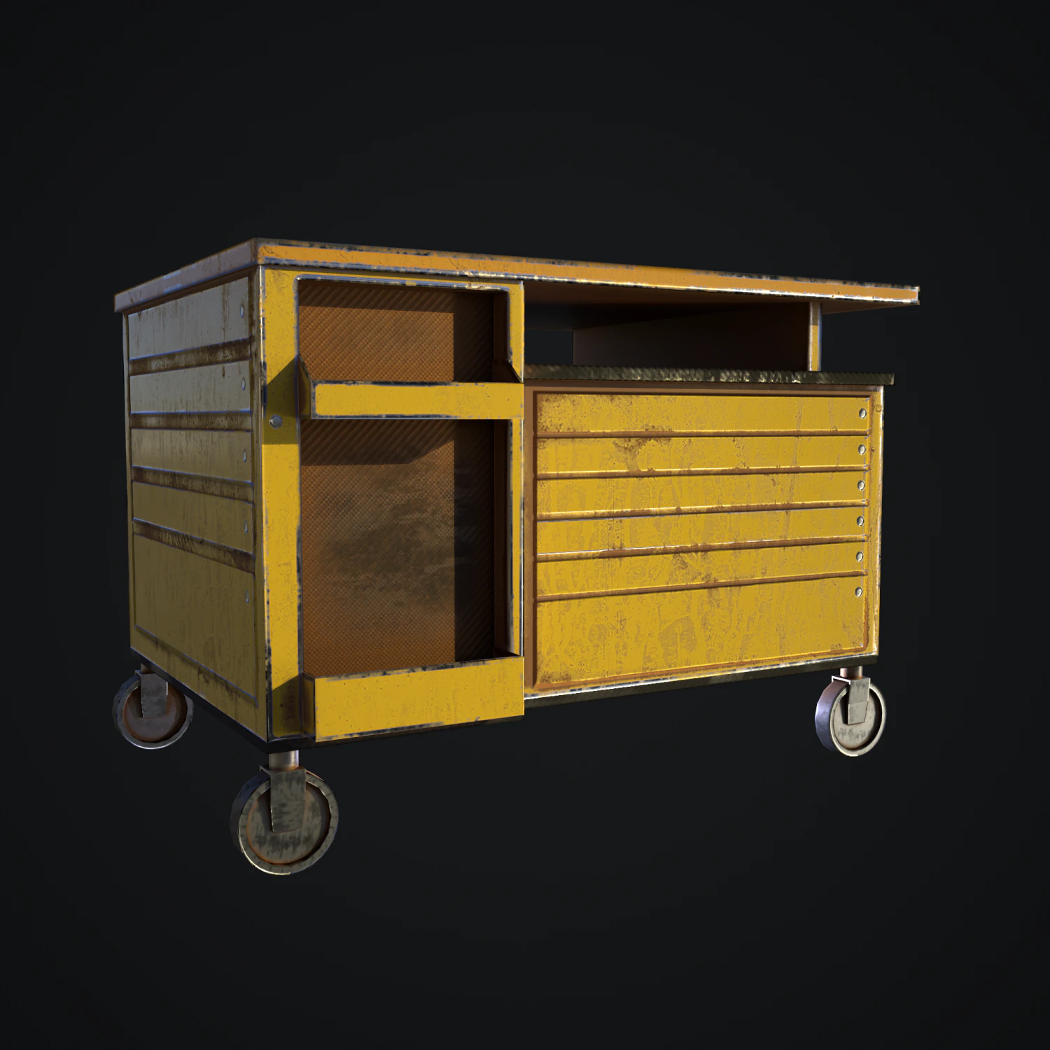 old dust toolbox 3D Model .c4d .max .obj .3ds .fbx .stl .blend 