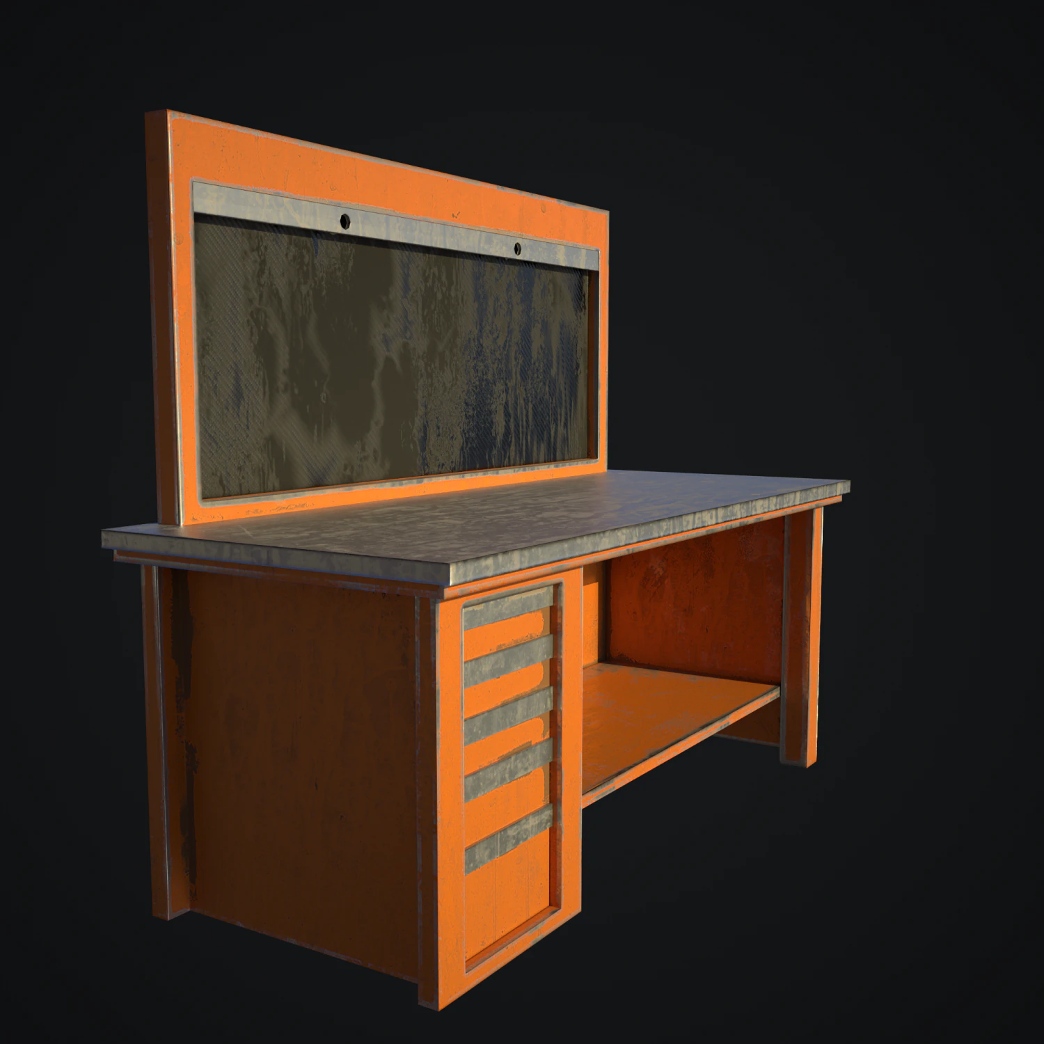 vecchio banco da lavoro in polvere Modello 3D .c4d .max .obj .3ds .fbx .stl .blend 