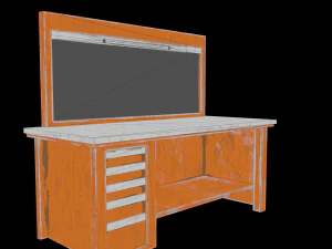 vecchio banco da lavoro in polvere Modello 3D