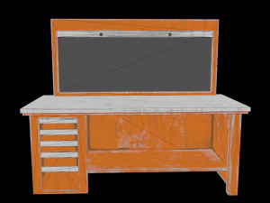 vecchio banco da lavoro in polvere Modello 3D