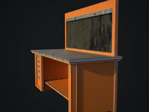vecchio banco da lavoro in polvere Modello 3D