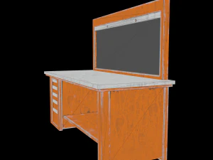 vecchio banco da lavoro in polvere Modello 3D