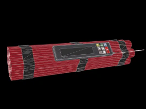 dynamite bomb with timer 3D Model