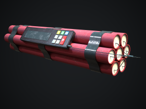 dynamite bomb with timer 3D Model