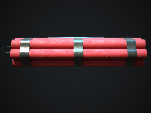 dynamite bomb with timer 3D Model