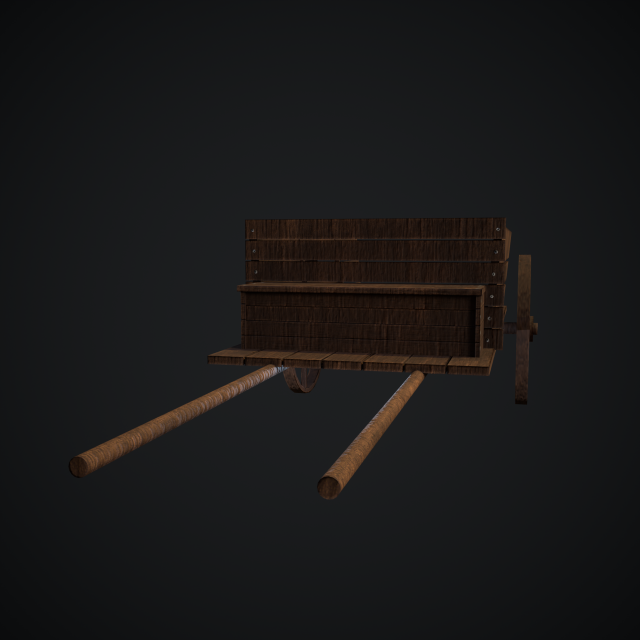 medieval wood cart 3D 모델 .c4d .max .obj .3ds .fbx .stl .blend 