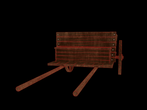 medieval wood cart 3D 모델