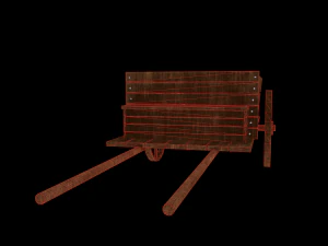 medieval wood cart 3D Model