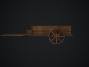medieval wood cart 3D 모델