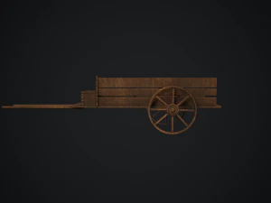medieval wood cart 3D Model
