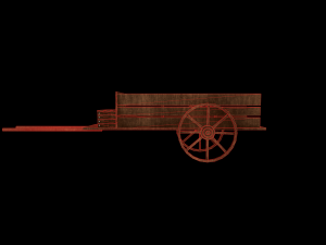 medieval wood cart 3D 모델